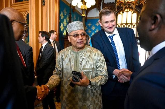 Russia Africa Day 9173335 25.05.2026 Ambassador of the Republic of Mali to Russia Seidu Kamissoko attends a gala reception for heads of diplomatic missions to mark Africa Day in Moscow, Russia. Kristina Solovyova Sputnik Moscow Russia  Copyright: xKristinaxSolovyovax