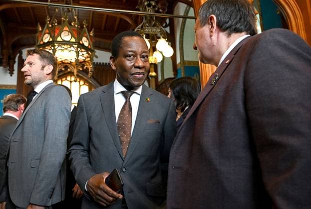 Russia Africa Day 9173336 25.05.2026 Ambassador of the Republic of Benin to Russia Aniset Gabriel Kochofa attends a gala reception for heads of diplomatic missions to mark Africa Day in Moscow, Russia. Kristina Solovyova Sputnik Moscow Russia  Copyright: xKristinaxSolovyovax