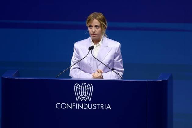 RECORD DATE NOT STATED IPA85085736 - Rome, May 26, 2026: Giorgia Meloni speaks at the Confindustria Public Assembly at the Rome Convention Center La Nuvola in Rome s Eur district. In her speech in front of Italian entrepreneurs, the Prime Minister addresses the issues of industrial policy, competitiveness of the national production system, energy transition and Italy s role in the European and international economic scenario, recalling the need to strengthen investment, employment and dialogue between government and business.  Copyright: xx xx 85085736