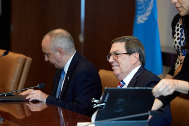 New York, Antonio Guterres trifft Außenminister von Kuba Bruno Rodriguez Parrilla May 26, 2026, New York, New York, USA: Cuban Foreign Minister Bruno RodroÂ­guez Parrilla attends a bilateral meeting with United Nations Secretary-General AntoÂ³nio Guterres at U.N. Headquarters in New York, May 26, 2026. New York USA - ZUMAs237 20260526_aap_s237_024 Copyright: xMarkxJ.xSullivanx