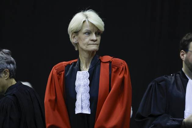 Court chairwoman Martine Baes pictured during the trial of P. and A. Falzone, at the Court of Appeal of Mons, on Wednesday 27 May 2026. The trial of the two men concerns the 2022 tragedy in Strepy-Bracquegnies, where a car plowed into a carnival parade around 5:00. Six people died at the scene, and a seventh months later in the hospital. P. Falzone is charged with seven murder and 81 attempted murder. A. Falzone with failure to render aid to a person in danger. The trial is in its fourth week  NICOLASxMAETERLINCK 175149099