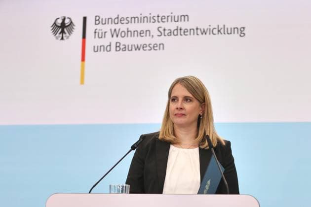 Berlin, Germany, 27 05 2026 Baumnisterium Press statement on the modernization of urban development and spatial planning law Federal Minister of Housing, Urban Development and Building Verena Hubertz SPD Copyright: xdtsxNachrichtenagenturx dts_120845