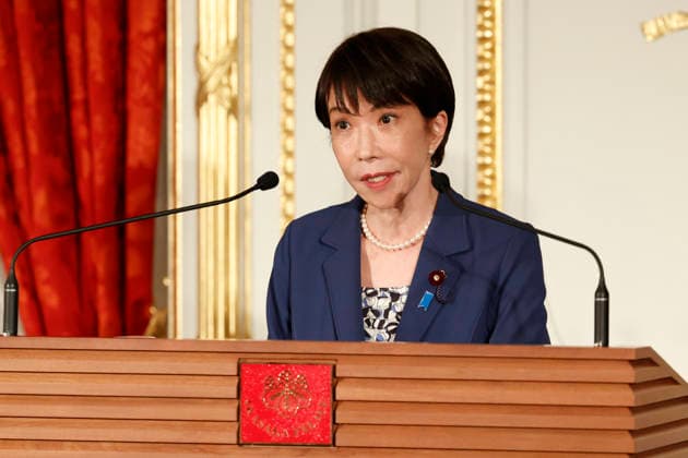 May 28, 2026, Tokyo, Japan: Japanese Prime Minister Sanae Takaichi speaks during a joint press conference with Philippine President Ferdinand Marcos Jr. (not in picture) at the Akasaka Palace State Guest House in Tokyo. Tokyo Japan  - ZUMAm191 20260528_aap_m191_009 Copyright: xRodrigoxReyesxMarinx