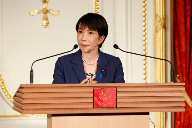 May 28, 2026, Tokyo, Japan: Japanese Prime Minister Sanae Takaichi speaks during a joint press conference with Philippine President Ferdinand Marcos Jr. (not in picture) at the Akasaka Palace State Guest House in Tokyo. Tokyo Japan - ZUMAm191 20260528_aap_m191_016 Copyright: xRodrigoxReyesxMarinx