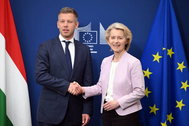 Peter Magyar meets Ursula von der Leyen in Brussels BRUSSELS, BELGIUM - MAY 29: Hungarian Prime Minister Peter Magyar (L) meets with European Commission President Ursula von der Leyen (R) in Brussels, Belgium, on May 29, 2026. Dursun Aydemir Anadolu Brussels Belgium. Editorial use only. Please get in touch for any other usage.  Copyright: x2026xAnadoluxDursunxAydemirx