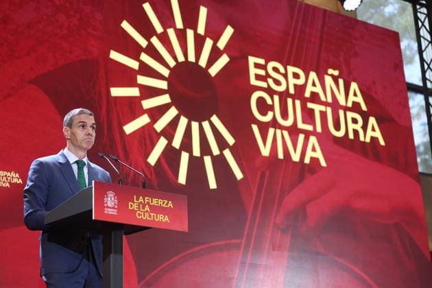 Sánchez presents the National Plan of Cultural Action Abroad The President of the Government, Pedro Sánchez, during the presentation of the National Plan of Cultural Action Abroad, at the Cervantes Institute, on May 29, 2026, in Madrid Spain This plan aims to promote the internationalization of Spanish culture and heritage through three basic axes the defense of cultural rights and access to culture as a global public good the development of Spanish cultural diplomacy as a tool for peace, and the promotion of our cultural and creative industries in foreign markets MAY 29, 2026 Madrid Madrid Madrid Spain  Copyright: xEduardoxParrax 7558540