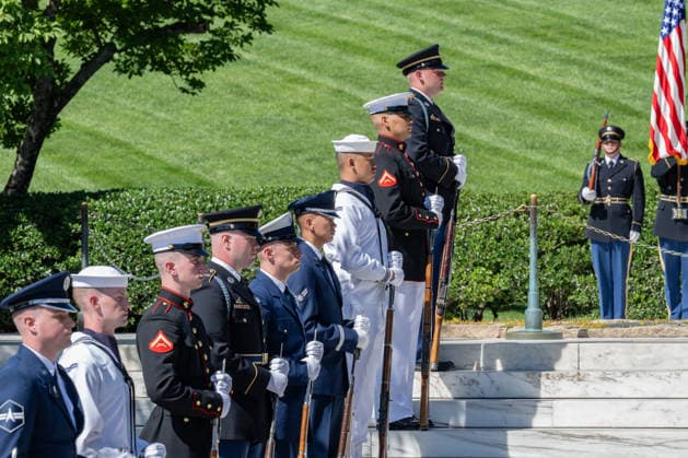 May 29, 2026, Arlington, Virginia, United States: A ceremonial wreath is laid at the gravesite of President JOHN F. KENNEDY during a wreath-laying ceremony marking what would have been his 109th birthday at Arlington National Cemetery. Arlington United States  - ZUMAk206 20260529_znp_k206_003 Copyright: xMattxKaminskyx