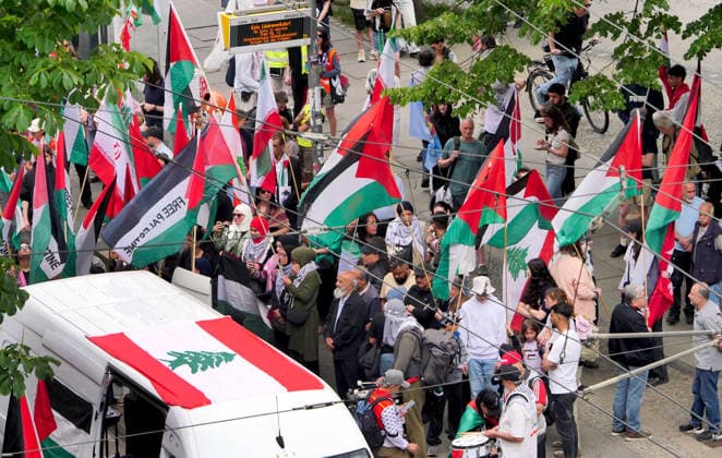 30 05 2026, Berlin Germany Demo Pro Palestine Free Palestine at Eberswalder Straße