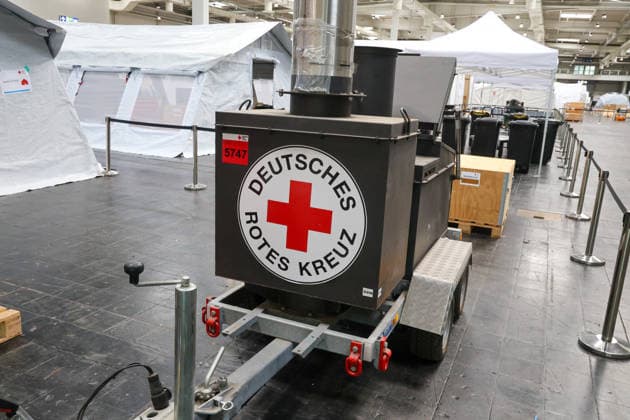 Interschutz 2026 Press tour Mobile field hospital With the mobile field hospital, the German Red Cross can help where the need is greatest Field hospital at the worlds leading trade fair for rescue services, fire and disaster control and safety Hanover, Lower Saxony, DEU, Germany, 01 06 2026