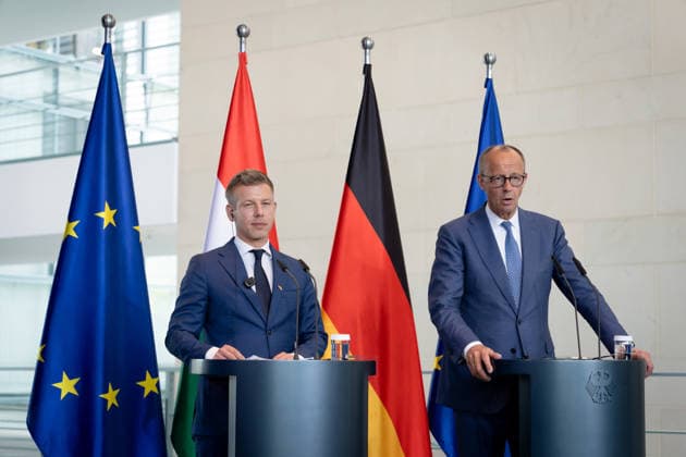 Friedrich Merz, Federal Chancellor, Prime Minister, Péter Magyar Berlin, Federal Chancellery, Press conference, Friedrich Merz, Federal Chancellor, Prime Minister, Hungary, Péter Magyar Berlin Berlin GER