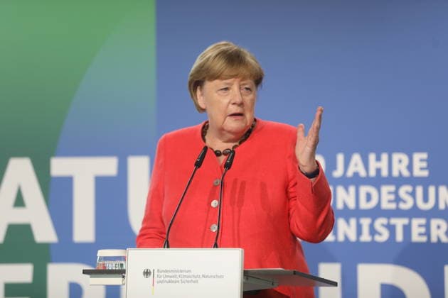 Angela Merkel CDU , Federal Chancellor a D , during the ceremony Seit 40 Jahren NaturVerbunden on the occasion of the 40th anniversary of the Federal Environment Ministry at CafÃ Moskau Berlin, 02 06 2026 Copyright: xAgenturxMatthiasxWehnertx xM.xGränzdörferx