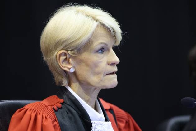 Court chairwoman Martine Baes pictured during the trial of P. and A. Falzone, at the Court of Appeal of Mons, on Tuesday 02 June 2026. The trial of the two men concerns the 2022 tragedy in Strepy-Bracquegnies, where a car plowed into a carnival parade around 5:00. Six people died at the scene, and a seventh months later in the hospital. P. Falzone is charged with seven murder and 81 attempted murder. A. Falzone with failure to render aid to a person in danger. This is the fifth week of this extraordinary trial, the pleadings started.  VIRGINIExLEFOUR 175794216