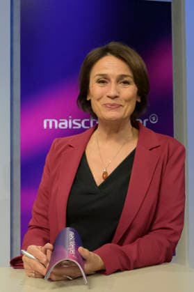 v l Sandra Maischberger, GER, Berlin, Studio, as a guest on Maischberger, political talk show, TV, format, with presenter Sandra Maischberger, Das Erste, from Adlershof Am Studio 20, 03 06 2026, Copyright: HMBxMedia UwexKoch