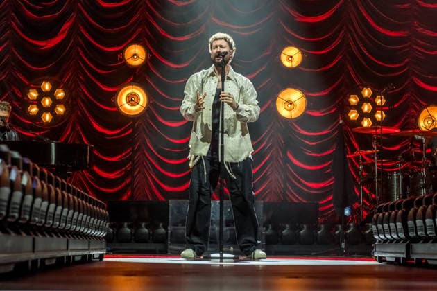 Calum Scott performs at the QUARTERBACK Immobilien ARENA in Leipzig on June 3, 2026 as part of his The Av