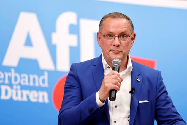 Politician Tino Chrupalla AfD at the major event Zukunft NRW Zukunft AFD of the AFD Kreisverband Düren at Schloss Burgau Düren, 03 06 2026 NRW Germany Copyright: xChristophxHardtx