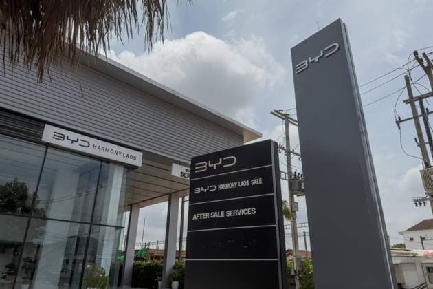 May 23, 2026, Vientiane, Vientiane, Laos: The signs are seen at a BYD 4S store in Vientiane, Laos. Vientiane Laos  - ZUMAw151 20260523_zip_w151_006 Copyright: xPatrickxChengzhixWangx