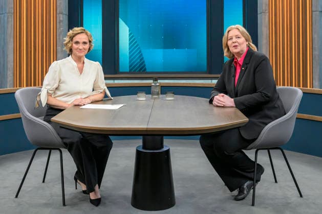 in the picture from l Caren Miosga, Bärbel Bas SPD , Party Chairwoman, Federal Minister of Labor and Social Affairs GER, Berlin, Studio, guest of Caren Miosga, Polittalk, TV, format, recording, Live, Das Erste, from Adlershof at Studio 20, topic Is the SPD ready for major reforms, Ms. Bas , 07 06 2026, Copyright: HMBxMedia UwexKoch