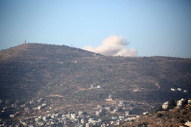June 8, 2026, Nablus, West Bank, Palestine: Smoke rises from the Israeli settlement of Itamar in the West Bank, near Nablus, after missiles were launched from Iran toward Israel. Sirens sounded in several areas of northern Israel, Jerusalem, and Jewish settlements in the West Bank following the missile attack from the Islamic capital, Iran. Nablus Palestine  - ZUMAs197 20260608_aaa_s197_004 Copyright: xNasserxishatyehx