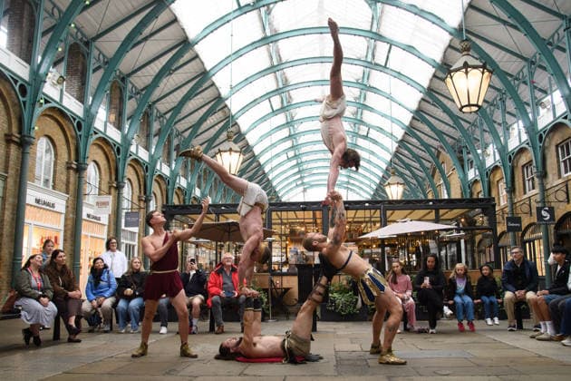 Head First Acrobats Return of the GODZ Photocall at North Hall, Covent Garden Piazza, London, UK - 8 June 2026 Acrobats from Head First Acrobats rehearse moves for their show Return of The GODZ in North Hall, Covent Garden Piazza, London, England, UK on Monday 8 June, 2026 which will run at The Peacock Theatre from Wednesday 10th - Saturday 20th June., Credit:Justin Ng Avalon UK, England, London, North Hall, Covent Garden Piazza Copyright: xJustinxNgx xAvalonx 1108880697