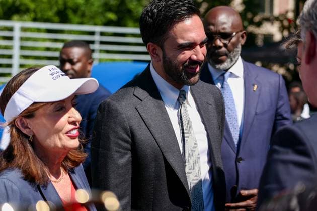 New York, NY- June 8: Governor Hochul and Mayor Mamdani make a World Cup FIFA announcement of a free watch party in Central Park for the FIFA World Cup 2026 Final on Sunday, July 19. With FIFA President Gianni Infantino, George Weah on June 8, 20267 Credit: AdMedia USA - ZUMAa123 20260608_zaa_a123_293 Copyright: xCamaraxPorterx