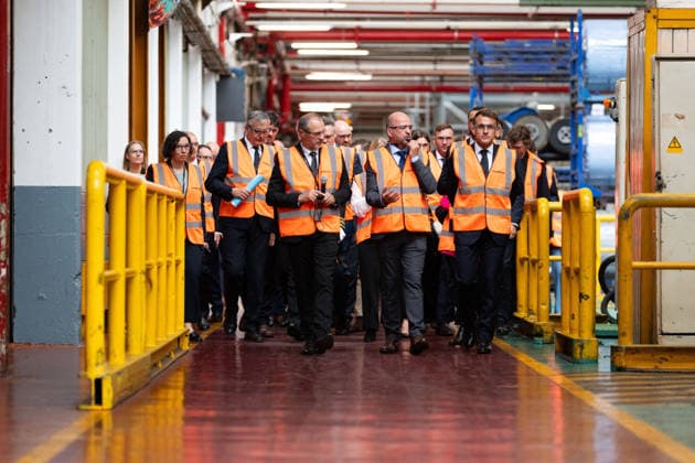French President Emmanuel Macron visits Goodyear Manufacture , an industrial site specialized in the production of high quality tires Amiens Sud, France Monday, June 8, 2026 Jeanne Accorsini Pool Bestimage Amiens France  Copyright: xJeannexAccorsini Pool BestimagexJeannexAccorsini Pool Bestimagex