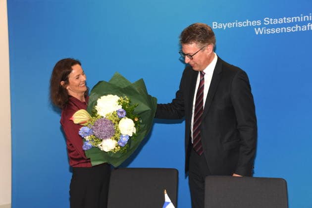 Prof. Amelie Niermeyer Director Indendin New President of the Bavarian Theater Academy August Everding Science and Art Minister Markus Blume Munich 09 06 2026 Salvatorplatz Bavarian State Ministry for Science and Art Announcement of the new presidency of the Bavarian Theater Academy August Everding Photo Munich
