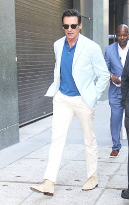New York NY June 09: Hugh Jackman on Good Morning America to talk about new movie The Death of Robinhood in New York. June 09, 2026. Copyright: xRW Mediapunchx