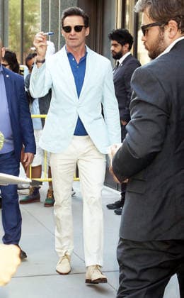 New York NY June 09: Hugh Jackman on Good Morning America to talk about new movie The Death of Robinhood in New York. June 09, 2026. Copyright: xRW Mediapunchx