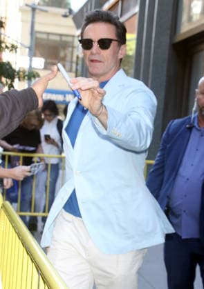 New York NY June 09: Hugh Jackman on Good Morning America to talk about new movie The Death of Robinhood in New York. June 09, 2026. Copyright: xRW Mediapunchx