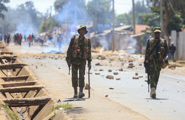 Protest held in Kenya against planned U.S. Ebola quarantine facility NANYUKI, KENYA - JUNE 09: Kenyan police use water cannons and tear gas to disperse demonstrators who blocked a road and set fires during a protest against a planned Ebola quarantine facility for U.S. citizens in Nanyuki, central Kenya on June 09, 2026. Dozens of people gathered in the town to demonstrate against the proposed facility. Lucas Mukasa Anadolu Nanyuki Kenya. Editorial use only. Please get in touch for any other usage.  Copyright: x2026xAnadoluxLucasxMukasax