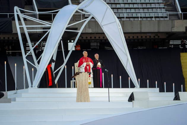 June 9, 2026, Barcelona, Barcelona, Spain: the Olympic Stadium fills to capacity for a Mass with the presence of Pope Leo XIV on the first day of his visit to Barcelona..In the pic :Pope Leo XIV Barcelona Spain - ZUMAr179 20260609_zip_r179_052 Copyright: xEricxRenomx