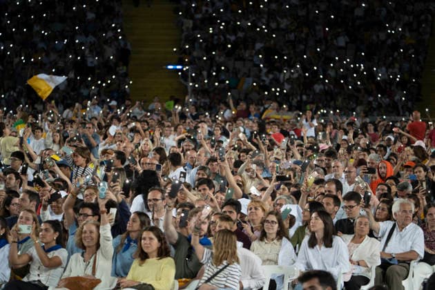June 9, 2026, Barcelona, Barcelona, Spain: the Olympic Stadium fills to capacity for a Mass with the presence of Pope Leo XIV on the first day of his visit to Barcelona..In the pic :Pope Leo XIV Barcelona Spain - ZUMAr179 20260609_zip_r179_061 Copyright: xEricxRenomx