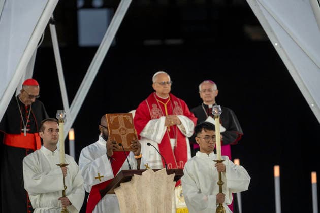 June 9, 2026, Barcelona, Barcelona, Spain: the Olympic Stadium fills to capacity for a Mass with the presence of Pope Leo XIV on the first day of his visit to Barcelona..In the pic :Pope Leo XIV Barcelona Spain - ZUMAr179 20260609_zip_r179_063 Copyright: xEricxRenomx