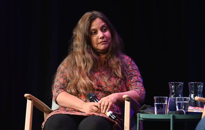 Author Mithu Sanyal speaks at Phil Cologne, an international festival of philosophy
