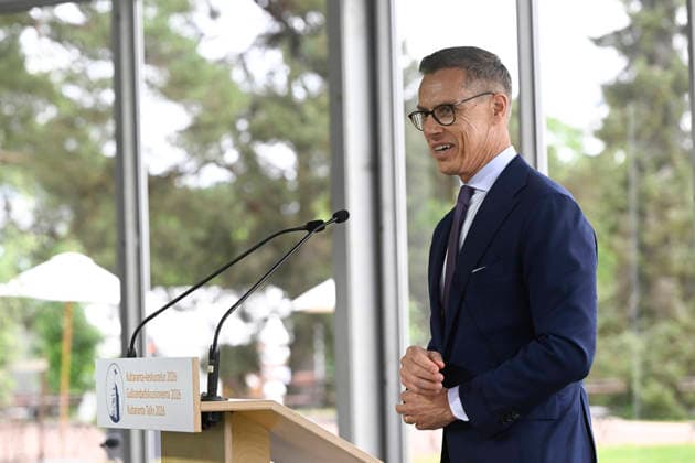 LKS 20260611 Finnish President Alexander Stubb gives opening remarks of the Session I: Discussions with the Presidents of the annual Kultaranta Talks at the President s summer residence Kultaranta in Naantali, Finland, on June 11, 2026. The theme of this year’s discussions on foreign and security policy is A World in Transition - Global, Regional and Local Perspectives. - ANTTI AIMO-KOIVISTO Naantali Finland  Copyright: xAnttixAimo-Koivistox C_mj4qeDc-E