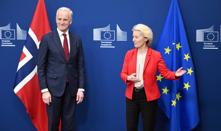 EU Commission President Ursula von der Leyen meets Norwegian Prime Minister Jonas Gahr Store in Brussels BRUSSELS, BELGIUM – JUNE 11: European Commission President Ursula von der Leyen (R) welcomes Norwegian Prime Minister Jonas Gahr Store (L) for talks in Brussels, Belgium, on June 11, 2026. Dursun Aydemir Anadolu Brussels Belgium. Editorial use only. Please get in touch for any other usage. Copyright: x2026xAnadoluxDursunxAydemirx