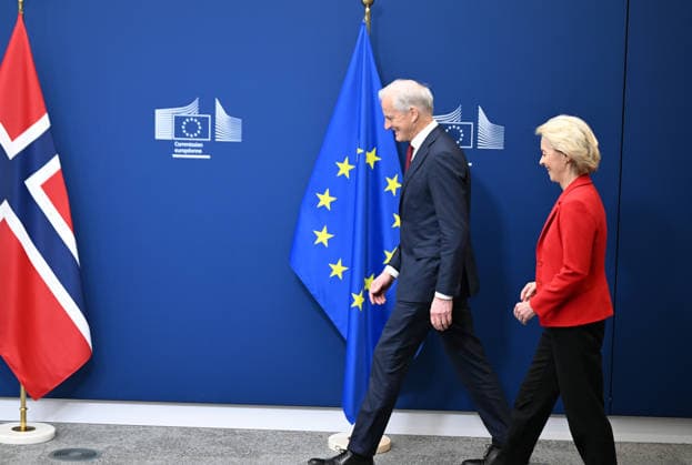 EU Commission President Ursula von der Leyen meets Norwegian Prime Minister Jonas Gahr Store in Brussels BRUSSELS, BELGIUM – JUNE 11: European Commission President Ursula von der Leyen (R) welcomes Norwegian Prime Minister Jonas Gahr Store (L) for talks in Brussels, Belgium, on June 11, 2026. Dursun Aydemir Anadolu Brussels Belgium. Editorial use only. Please get in touch for any other usage. Copyright: x2026xAnadoluxDursunxAydemirx