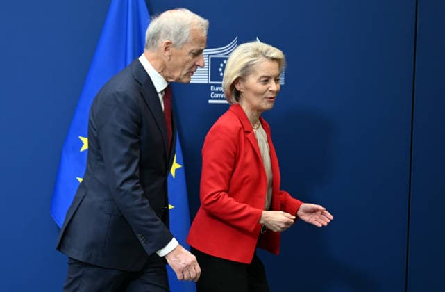 EU Commission President Ursula von der Leyen meets Norwegian Prime Minister Jonas Gahr Store in Brussels BRUSSELS, BELGIUM – JUNE 11: European Commission President Ursula von der Leyen (R) welcomes Norwegian Prime Minister Jonas Gahr Store (L) for talks in Brussels, Belgium, on June 11, 2026. Dursun Aydemir Anadolu Brussels Belgium. Editorial use only. Please get in touch for any other usage. Copyright: x2026xAnadoluxDursunxAydemirx