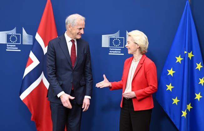 EU Commission President Ursula von der Leyen meets Norwegian Prime Minister Jonas Gahr Store in Brussels BRUSSELS, BELGIUM – JUNE 11: European Commission President Ursula von der Leyen (R) welcomes Norwegian Prime Minister Jonas Gahr Store (L) for talks in Brussels, Belgium, on June 11, 2026. Dursun Aydemir Anadolu Brussels Belgium. Editorial use only. Please get in touch for any other usage. Copyright: x2026xAnadoluxDursunxAydemirx