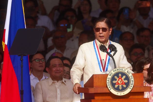 Philippines holds military parade to mark 128th Independence Day MANILA, PHILIPPINES - JUNE 12: Philippine President Ferdinand Bongbong Romualdez Marcos delivers a speech, ahead of a military parade marking the 128th anniversary of Independence Day, in Manila, Philippines, on June 12, 2026. The military parade, which is consisted of the Air Force, Army and Navy and other forces, features different weapons and military assets, including the Israel-made The SPYDER Surface-to-air Missile Systems and Sabrah light tanks. It comes at a time of heightened tensions between Beijing and Manila in the South China Sea. Daniel Ceng Anadolu Manila Philippines. Editorial use only. Please get in touch for any other usage. Copyright: x2026xAnadoluxDanielxCengx