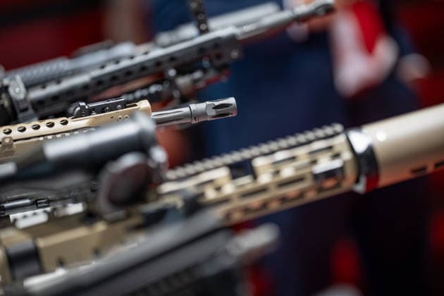 Heckler Koch exhibition stand with handguns and machine guns Eurosatory 2026 arms fair in Parc des Expositions de Paris Nord Villepinte, Villepinte Paris France Parc des Expositions de Paris No