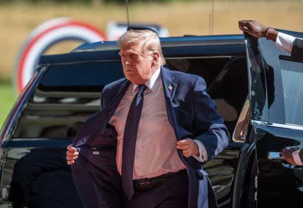 Évian-les-Bains, France, June 15, 2026 Hotel Royal G7 Summit Donald Trump Photo by Michael Kappeler, Pool,detected_source_language Copyright: xMichaelxKappeler,xPool dtsxNachrichtenagenturx dts_123096