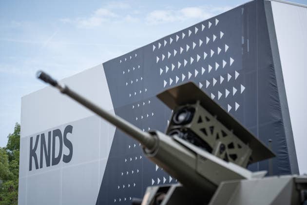Exhibition booth of the defense contractor KNDS at the Eurosatory 2026 defense exhibition at the Parc des Expositions de Paris Nord Villepinte, Villepinte, Paris, France, Parc des Expositions de Paris No.,detected_source_language