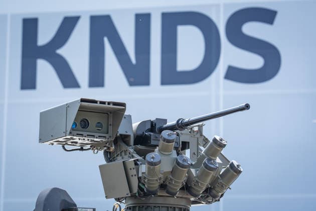 Exhibition booth of the defense contractor KNDS at the Eurosatory 2026 defense exhibition at the Parc des Expositions de Paris Nord Villepinte, Villepinte, Paris, France, Parc des Expositions de Paris No.,detected_source_language