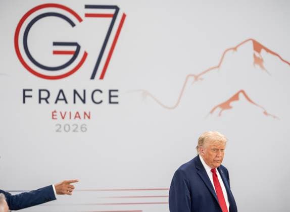 Évian-les-Bains, France, June 17, 2026, Hotel Royal, G7 Summit, U.S. President Donald Trump. Photo by Michael Kappeler, Pool,detected_source_language Copyright: xMichaelxKappeler,xPool dtsxNachrichtenagenturx dts_123664