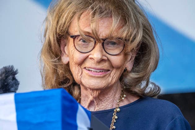 Charlotte Knobloch, President of the Jewish Community of Munich and Upper Bavaria, Speech at Israel Day on Odeonsplatz, Munich, June 18, 2026 Germany, Munich, June 18, 2026, Charlotte Knobloch, 93, President of the Jewish Communit
