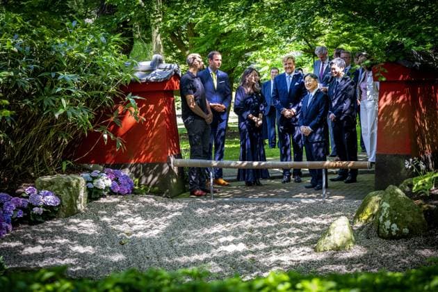 Leiden, The Netherlands, 2026-06-18 14:59:12 LEIDEN, 18-06-2026, Leiden University At the invitation of King Willem-Alexander and Queen Maxima, Emperor Naruhito of Japan is paying a state visit to the Netherlands. Emperor Naruhito is accompanied by Her Majesty Empress Masako. The state visit is a confirmation of the close and historic relationship between Japan and the Netherlands. The countries share 426 years of bilateral relations. PHOTO: NLBeeld POOL Albert Nieboer In the photo: Emperor Naruhito and King Willem-Alexander visit Leiden University. In the Academy Building, they visit a temporary exhibition of objects from various Leiden Japan collections, the Sweat Room where graduates sign their names, and the Senate Chamber. Credit: Copyright: xx x