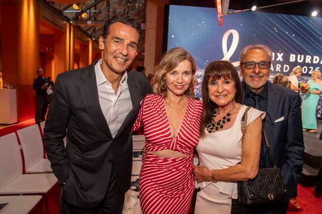 ABB BURDAs Erol Sander, Tina Ruland, Christine Stumph, and Wolfgang Stumph attended the after-show party for the Felix Burda Award at KAXICA near the Brandenburg Gate on June 21, 2026, in Berlin, Germany,detected_source_language