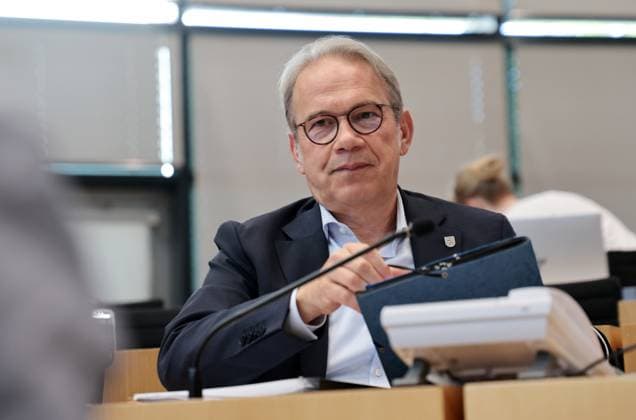 Plenary Session of the Thuringian State Parliament, June 24, 2026, Erfurt, Thuringian State Parliament, 46th Plenary Session, Special Plenary Session: Protecting the AfD Federal Party Convention from Illegal Blockades and Political Intimidation. Pictured: Georg Maier, Minister of the Interior and Local Government (SPD)