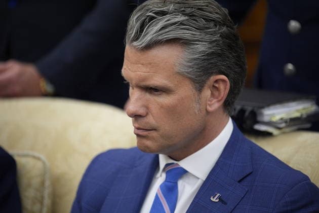 United States Secretary of War Pete Hegseth listens as US President Donald J Trump meets with Mark Rutte, Secretary General of the North Atlantic Treaty Organization (NATO) in the Oval Office of the White House in Washington, DC, USA, on Wednesday, June 24, 2026. Copyright: xYurixGripasx xPoolxviaxCNPx MediaPunchx